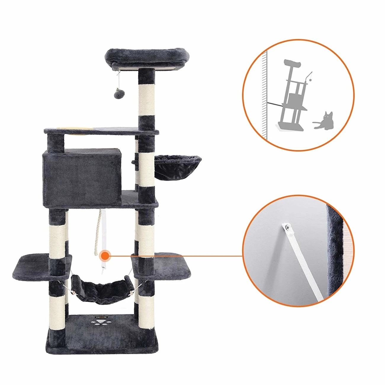 FEANDREA Stabiler Kratzbaum Mit Katzennapf 12 FEANDREA Stabiler Kratzbaum Mit Katzennapf – Bild 12