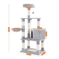 FEANDREA SONGMICS Kratzbaum Hellgrau Mit Höhle -KERBL Verkaufsgeschäft songmics feandrea kratzbaum hellgrau mit hoehle 1553173548