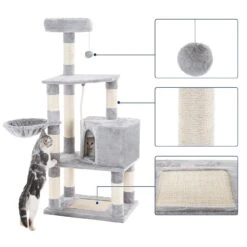 FEANDREA SONGMICS Kratzbaum Hellgrau Mit Höhle -KERBL Verkaufsgeschäft songmics feandrea kratzbaum hellgrau mit hoehle 1553173564